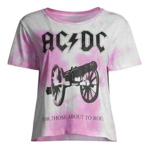 ACDC For Those About To Rock Pink Tie Dye Graphic Print Rock Band T-Shirt 3XL